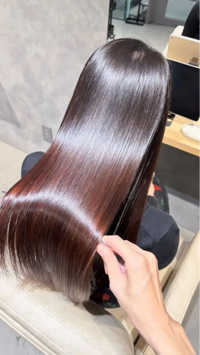 ロング パーマ 縮毛矯正 トリートメント ブリーチ縮毛矯正/ 髪質改善/西野和裕のヘアスタイル