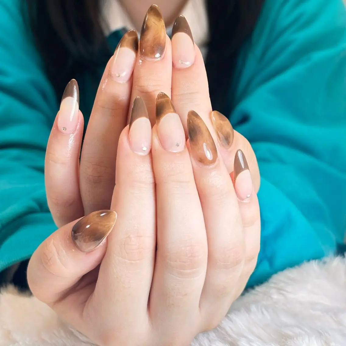 ネイル 桜ネイル 長さ出し フレンチネイル 韓国ネイル マグネットネイル Kiwami nailsalonのネイルデザイン