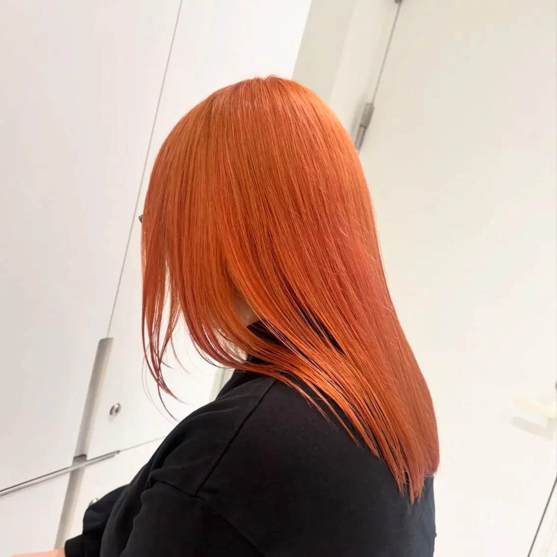 ミディアム カラー ブリーチ オレンジ ヘアカラー トリートメント ヘッドスパ ヘアセット カジュアルを女っぽく 𝗮𝘆𝗮𝗰𝗼のヘアスタイル