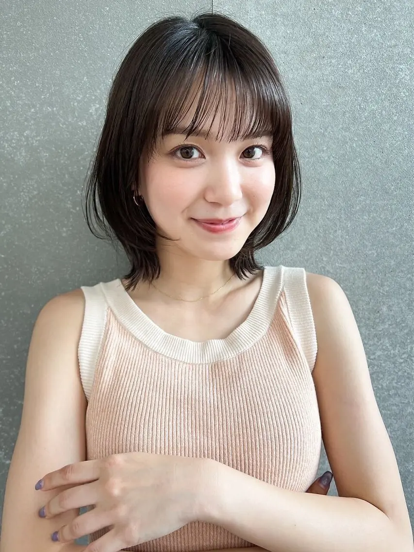 ミディアム カラー ショートボブ ミディアムパーマ バレイヤージュ ベージュカラー ブリーチ カット ヘアカラー トリートメント 新宿/髪質改善/ボブ 韓国レイヤー大重聖斗のヘアスタイル