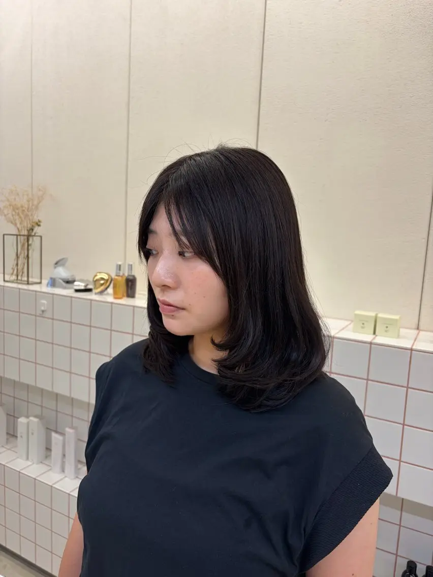 ミディアム カラー ヘアカラー トリートメント 透明感カラー/名古屋 /栄/木下奈々望のヘアスタイル