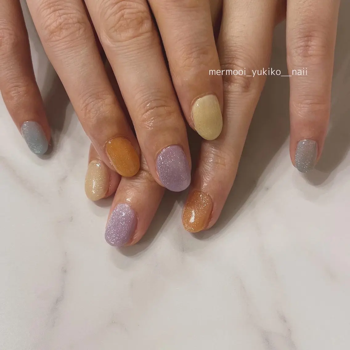 ネイル クリアネイル ジェルネイル 韓国ネイル マグネットネイル パラジェル mermooi nailのネイルデザイン