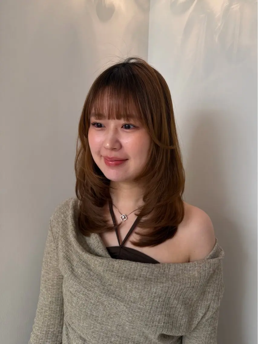セミロング カット ヘアカラー レイヤーカット/透明 感カラー KANONのヘアスタイル