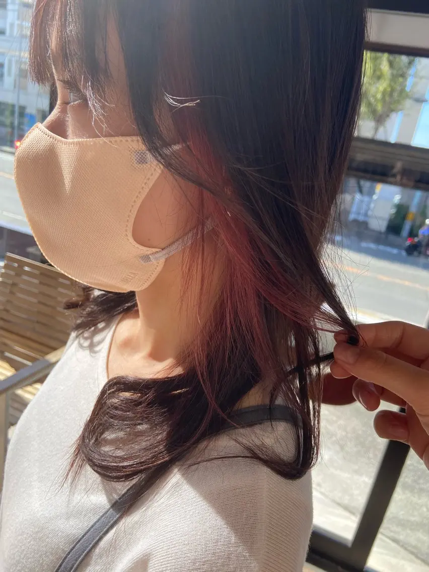 ミディアム カラー インナーカラー 髪質改善 yuikaのヘアスタイル