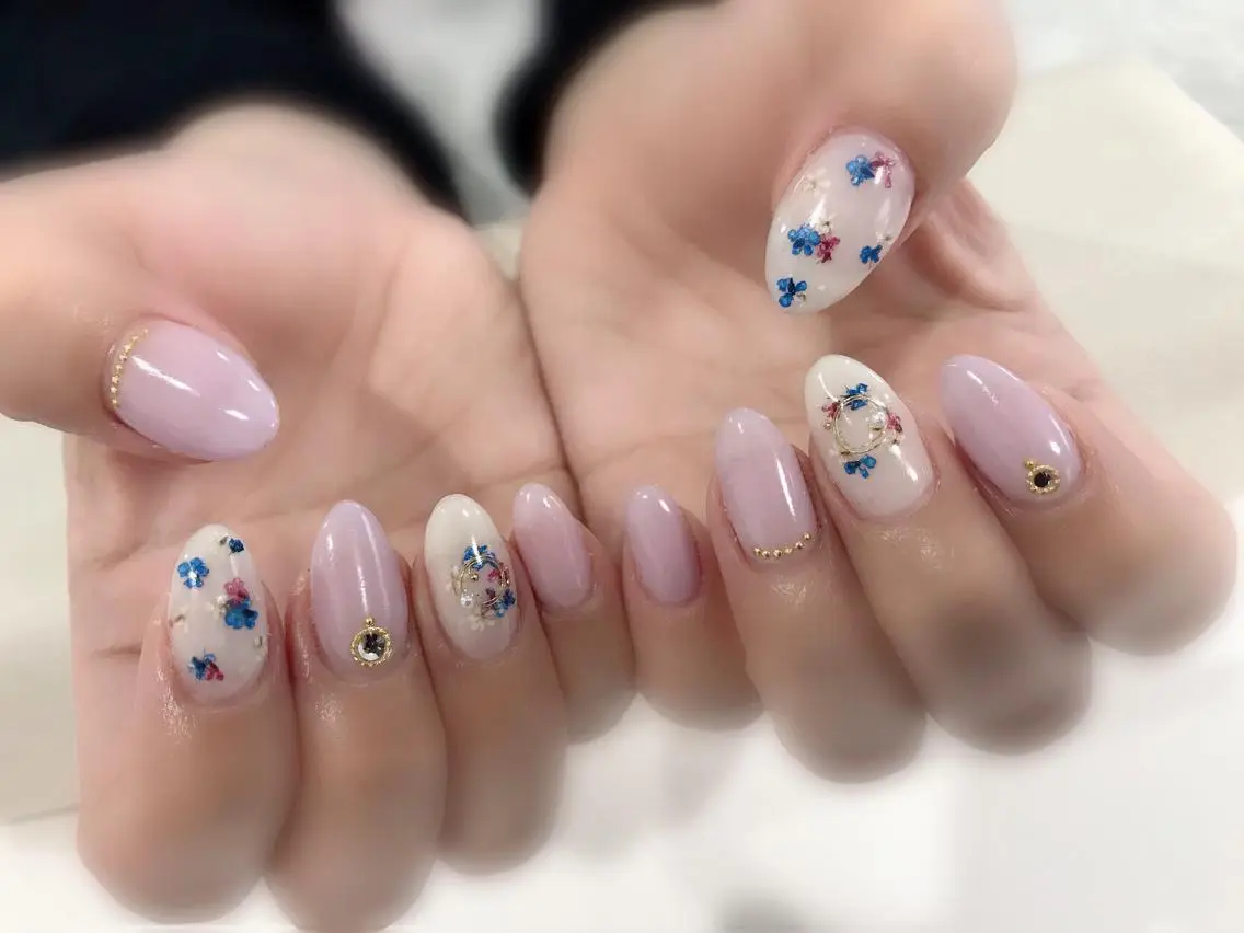 ネイル フラワーネイル フットネイル ニュアンスネイル シンプルネイル 春ネイル nail fufla ♡yamane♡のネイルデザイン