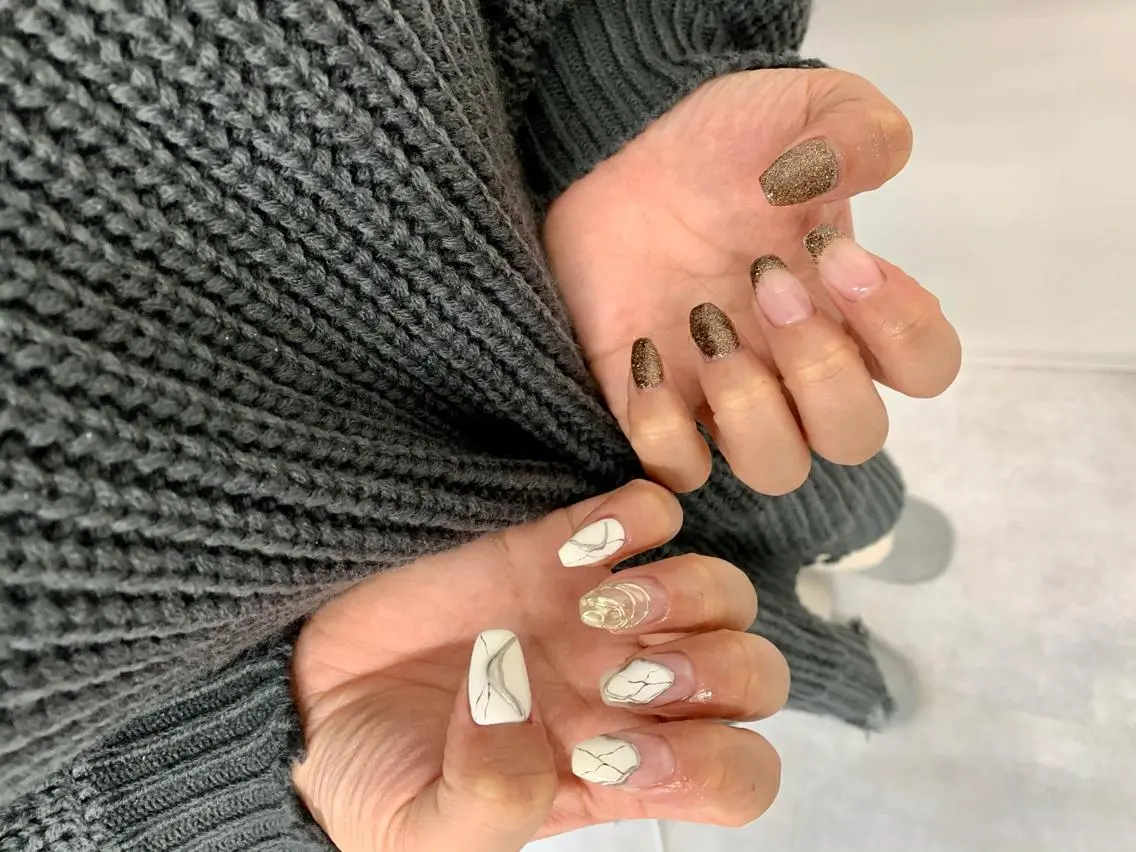 ネイル フレンチネイル ニュアンスネイル pu muのネイルデザイン