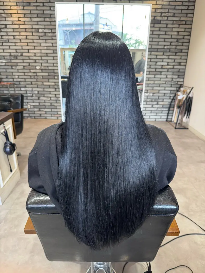 ロング カラー カット ヘアカラー トリートメント 地毛風ストレート/ 髪質改善/榎本流行のヘアスタイル