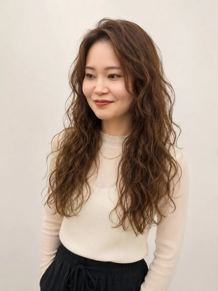 ロング パーマ 須山 絵津子のヘアスタイル