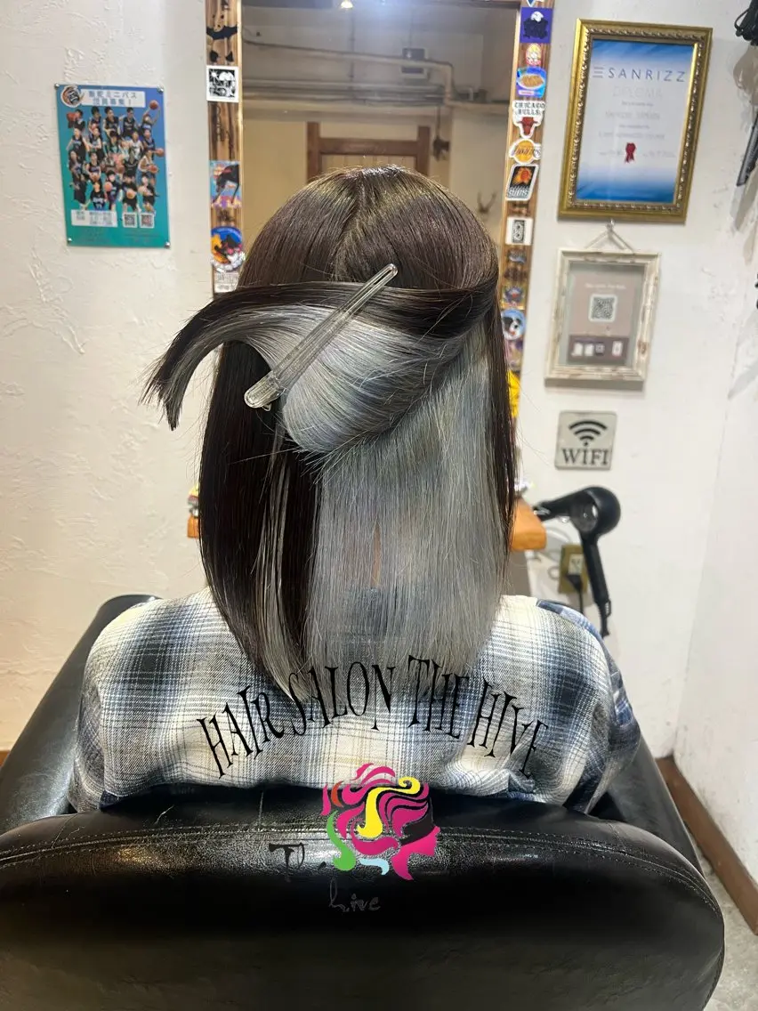 ロング カラー カット ヘアカラー Hair salon The  hiveのヘアスタイル
