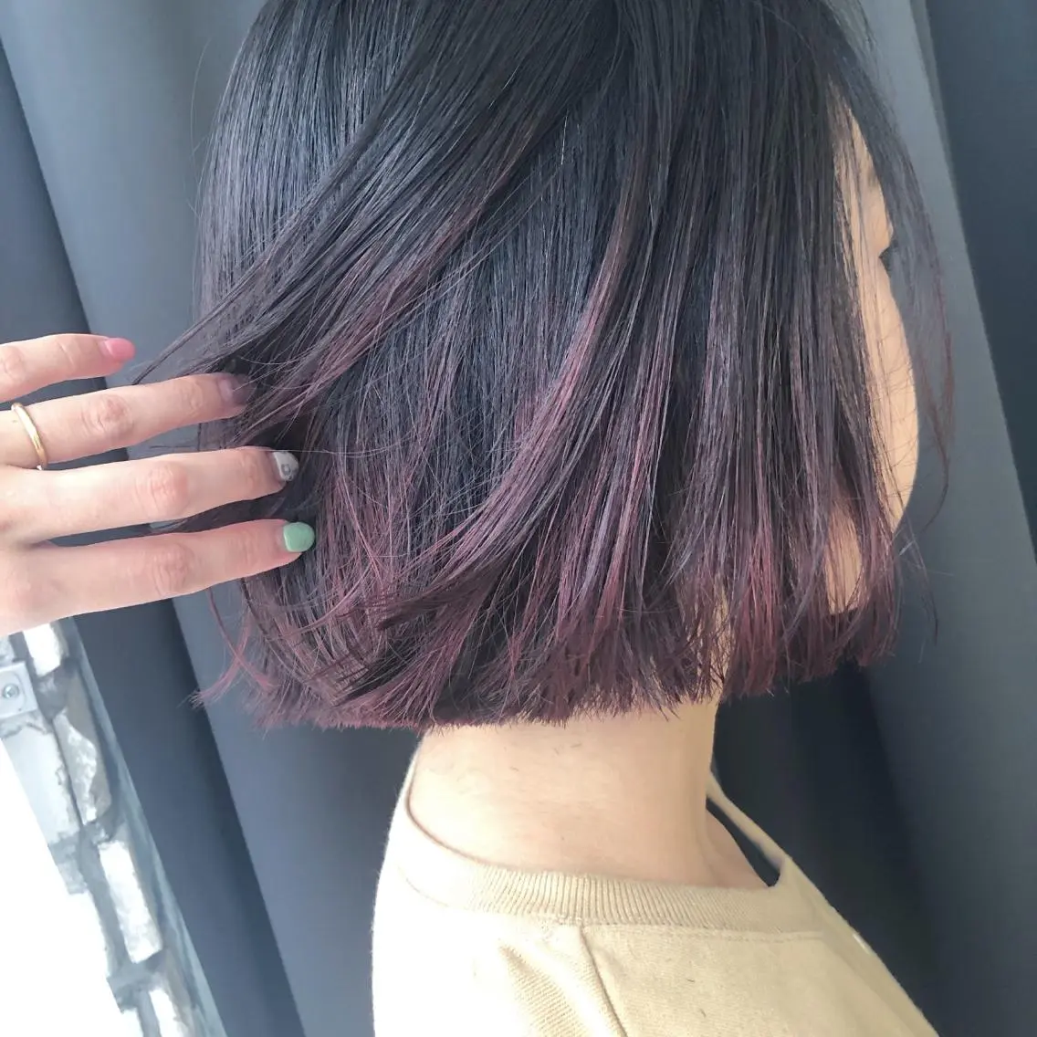 ミディアム カラー ハイライトカラー ハイライト ORIKA 美容室のヘアスタイル
