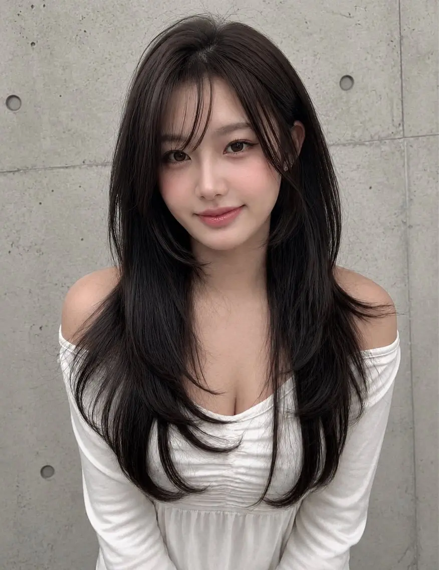セミロング カラー ヘアアレンジ グレージュ くびれヘア 顔まわりレイヤー ハッシュカット 韓国風ヘア カット ヘアカラー トリートメント 🌫️大人韓国ヘア 🌫️naoyaのヘアスタイル