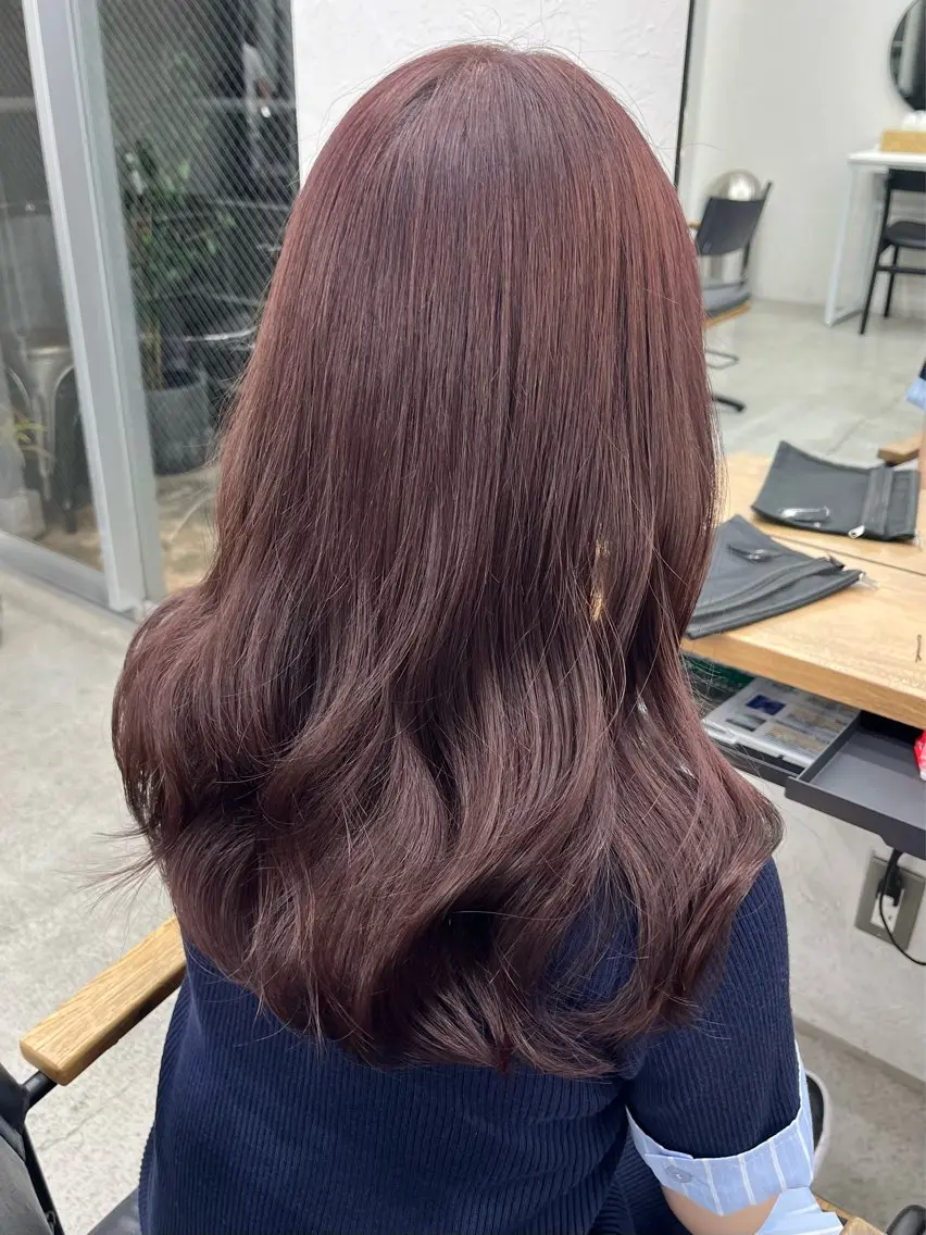 セミロング ピンクラベンダー カット ヘアカラー 🫧透明感カラー/ ナルハ🫧のヘアスタイル