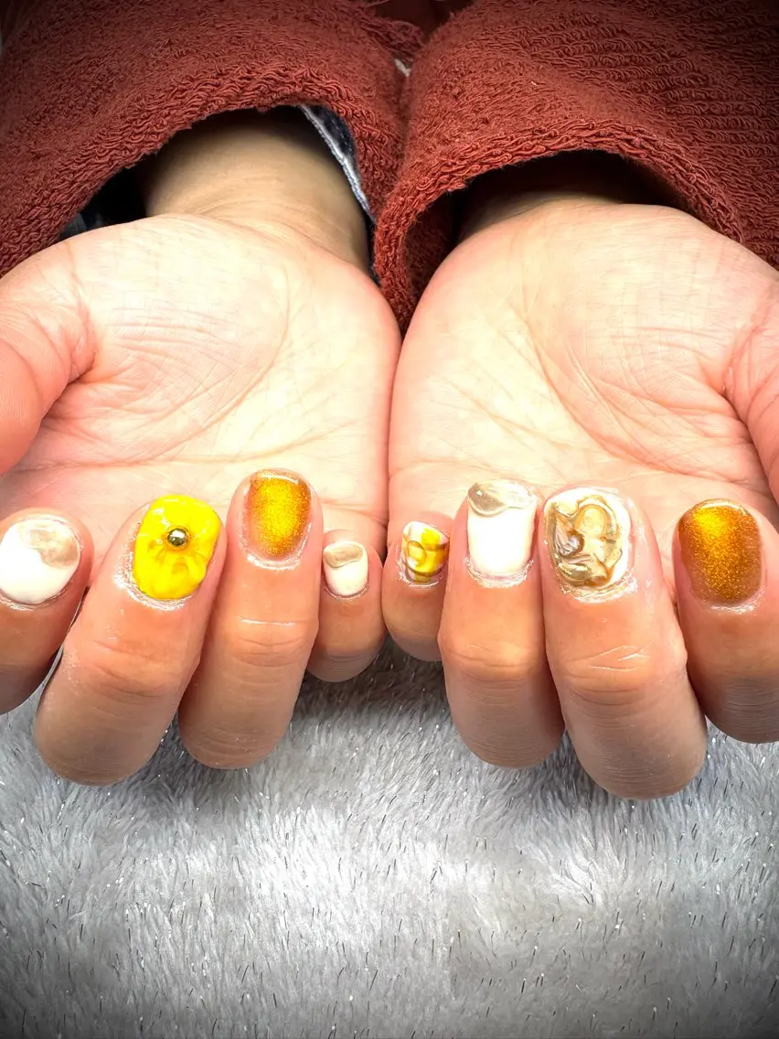 ネイル ハート マグネットネイル ぷっくりネイル ハンドネイル nail.s misatoのネイルデザイン