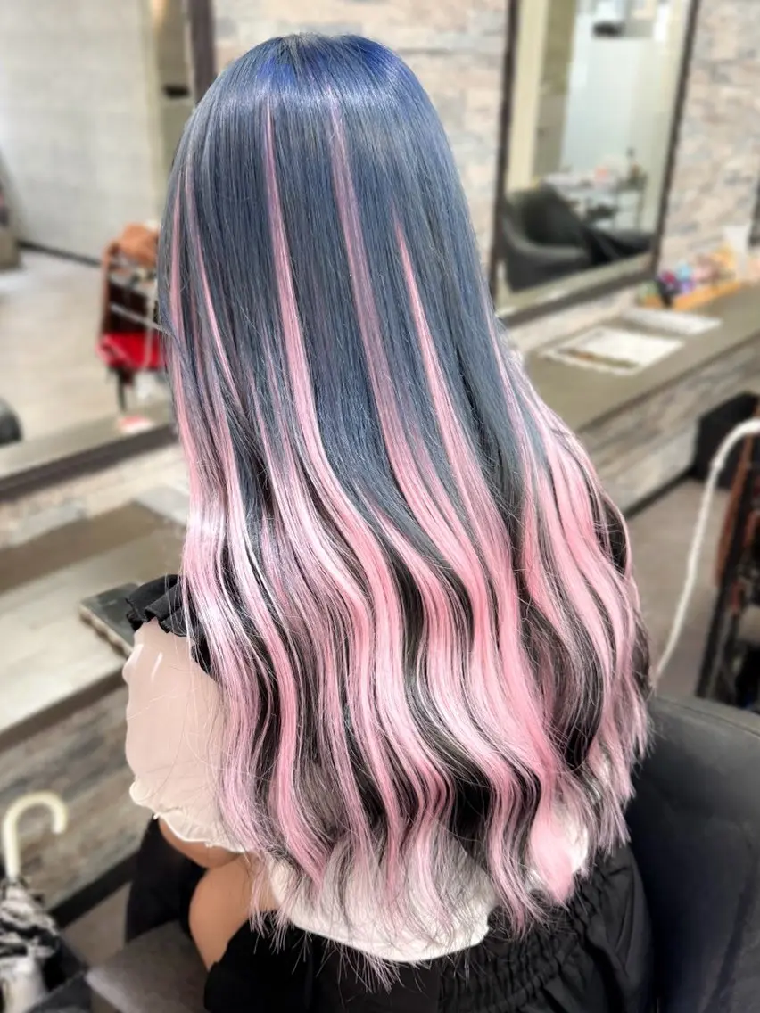 ロング カラー カット ヘアカラー トリートメント エクステ ハイトーンエクステ 🎩カズキ🎩のヘアスタイル