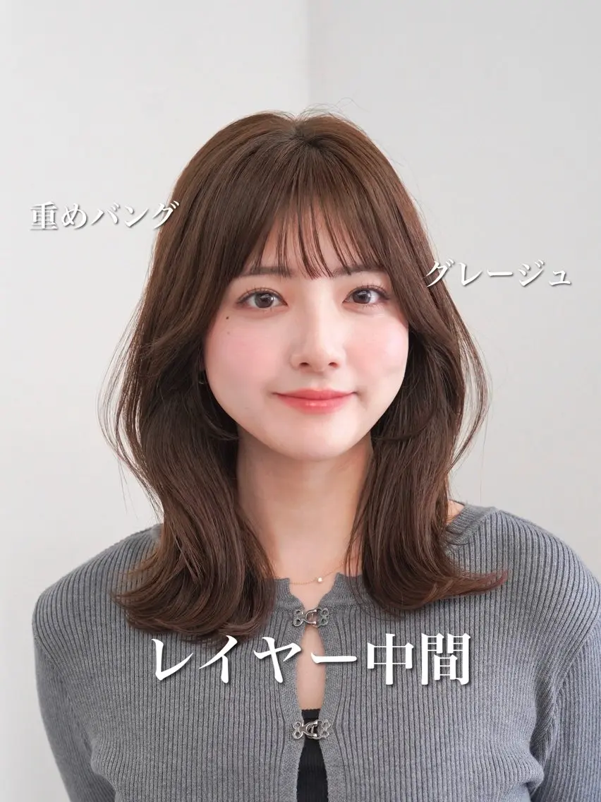 ミディアム カラー ren ボブロブ/ミディアムのヘアスタイル