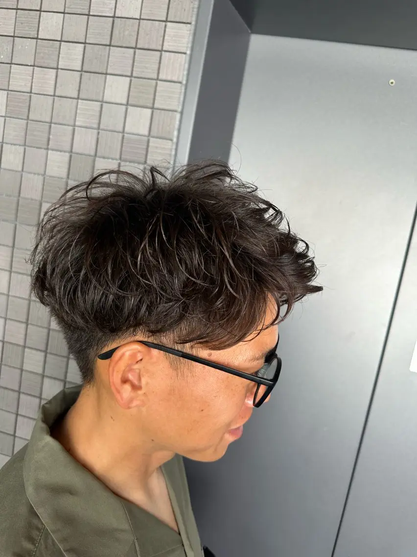 ショート パーマ メンズ メンズパーマ ニュアンスパーマ 石井秀二郎メンズ パーマ京都河原町のヘアスタイル