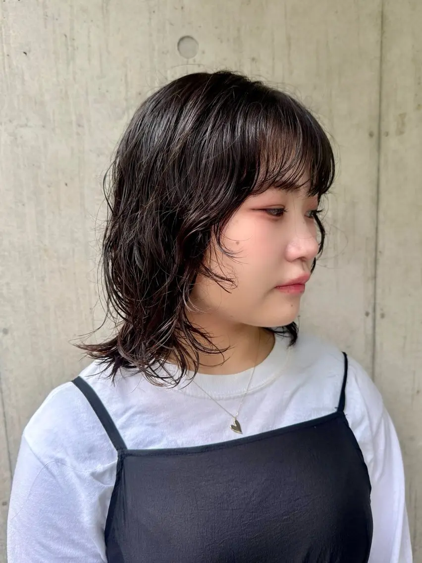 ミディアム パーマ カット パーマ トリートメント 似合わせレイヤー/ ケアパーマ/高倉のヘアスタイル