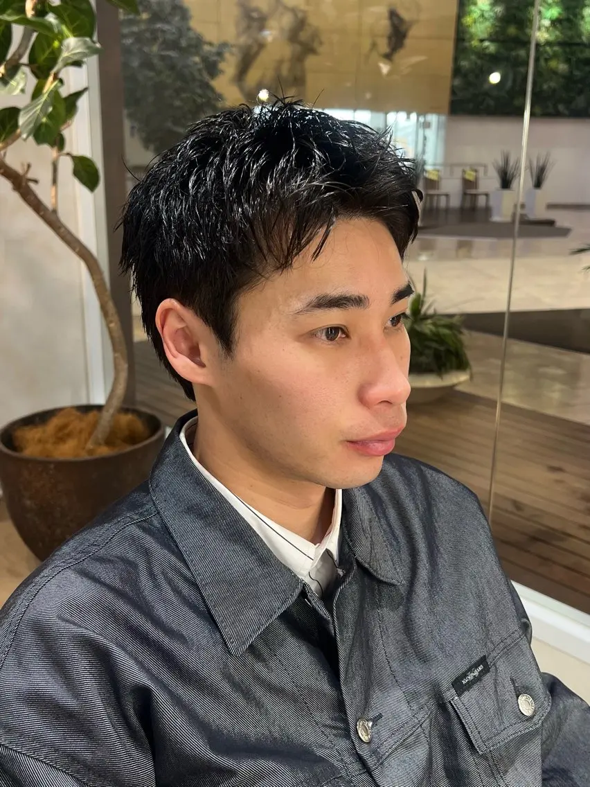 ショート パーマ メンズ カット パーマ 梅田茶屋町メンズ 専門美容師 山元一平のヘアスタイル
