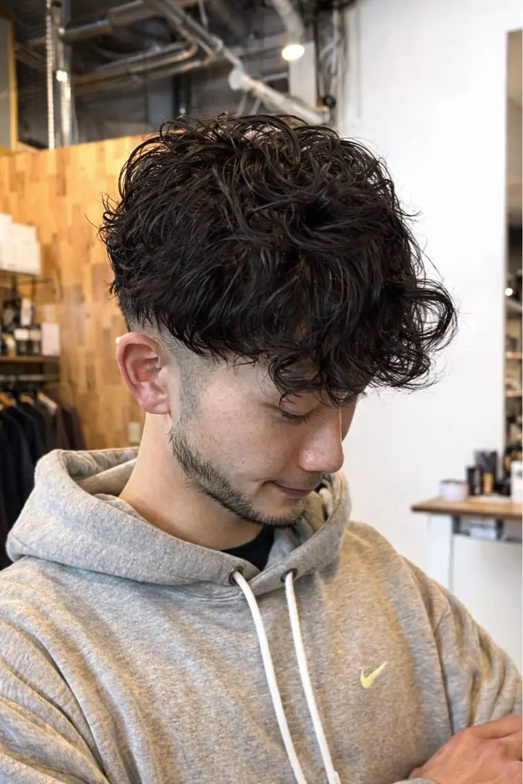ショート パーマ メンズ 浦井 まなかのヘアスタイル
