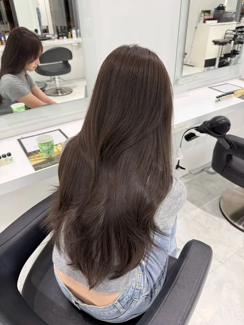 ミディアム カラー ヘアカラー トリートメント ♡上品韓国髪♡ブラ ウン/SAYATOのヘアスタイル