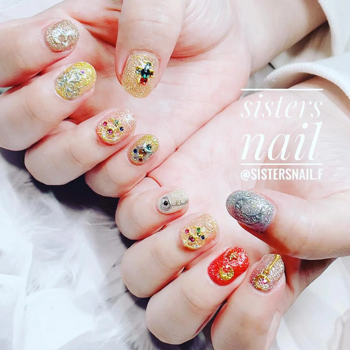 ネイル アートネイル キラキラネイル ラメ(グリッター) ニュアンスネイル sisters nail.fのネイルデザイン