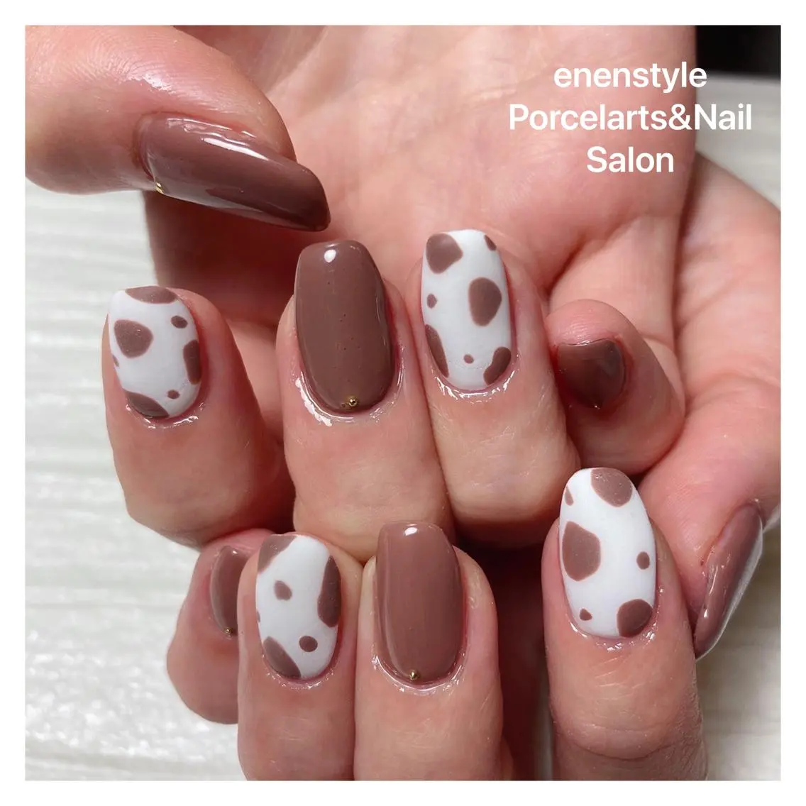 ミディアム ネイル ハンドネイル 🐾enen style 🐾のネイルデザイン