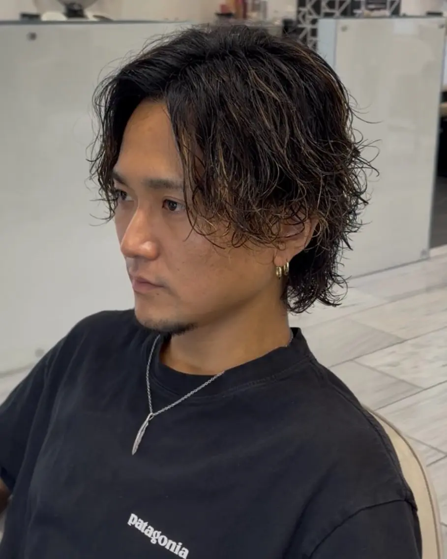 ミディアム メンズ メンズ ショート ・パーマ|ハルキのヘアスタイル