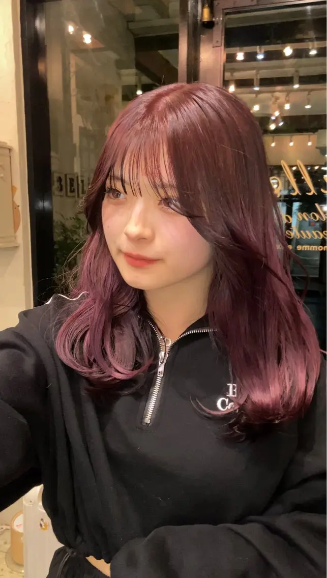 ロング カラー ブリーチ ラベンダーカラー ブリーチなしカラー レイヤーカット ダメージレス美容師 🌱水島侑理のヘアスタイル