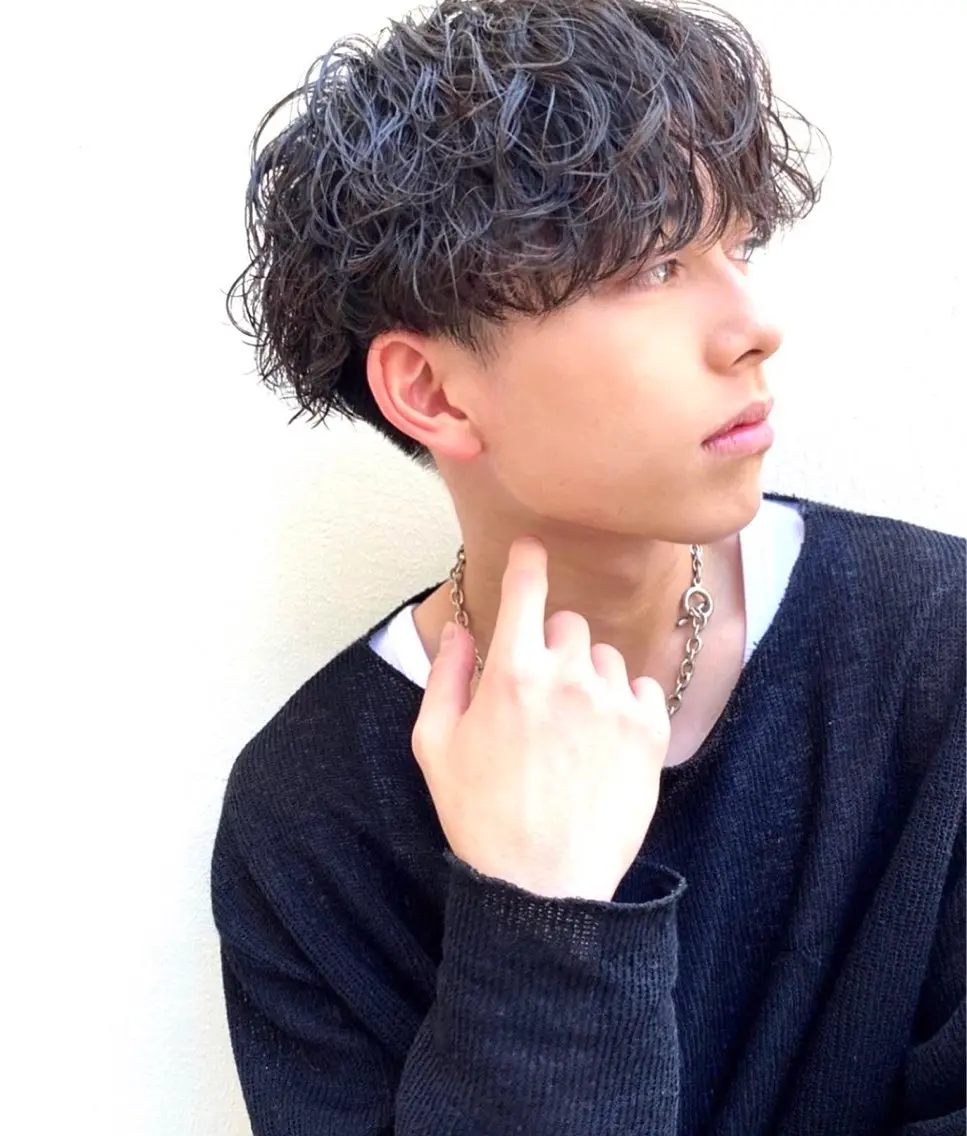 ショート カラー パーマ メンズ メンズパーマ モテ髪クリエイター 【成田修平】のヘアスタイル