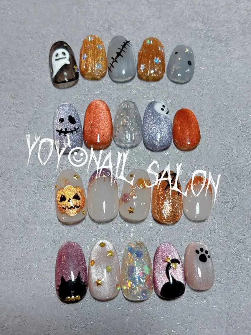 ネイル アートネイル ハロウィン マグネットネイル 💫ゆか_ Nailartistのネイルデザイン
