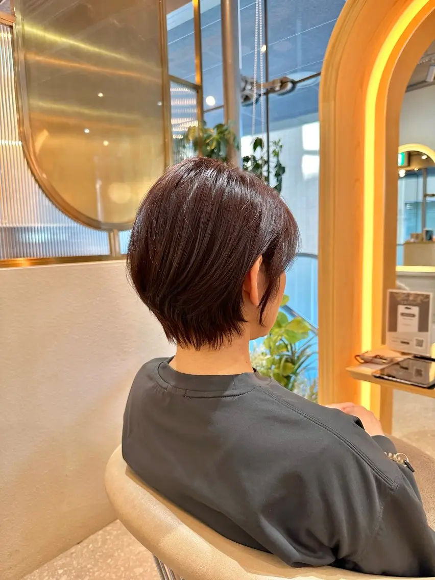 ショート カラー ショートボブ ボブ くびれヘア ショートヘア 撮影モデル募集【くび れショートボブ】馨のヘアスタイル