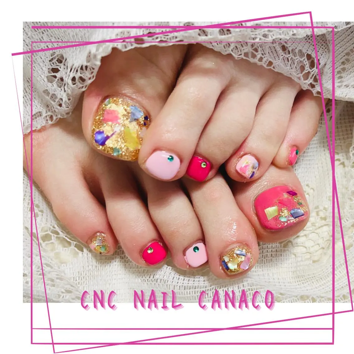 ネイル アートネイル フットネイル ジェルネイル 持ち込み ストーンネイル ベテランネイル cnc  nailのネイルデザイン
