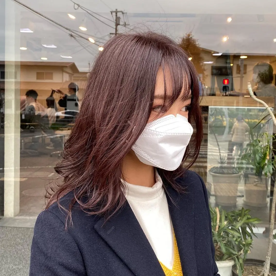 ミディアム ピンクブラウン パープルカラー geep Ryoyaのヘアスタイル