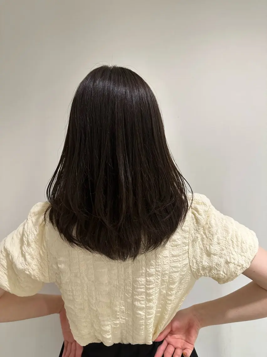 ミディアム カラー カット ヘアカラー トリートメント hibiki/セット /透明感カラーのヘアスタイル