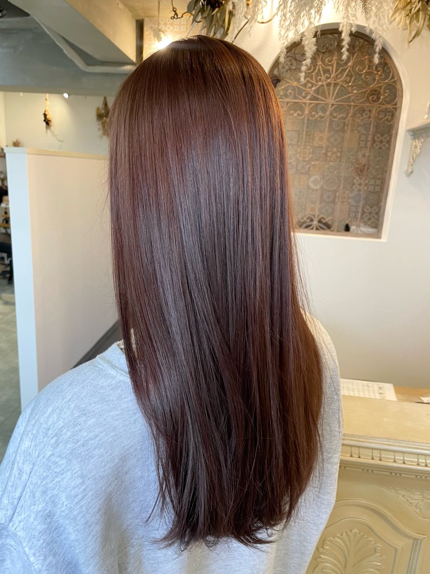 カラー ブラウンカラー ピンクカラー カット ヘアカラー トリートメント 荒牧 絵美のヘアスタイル
