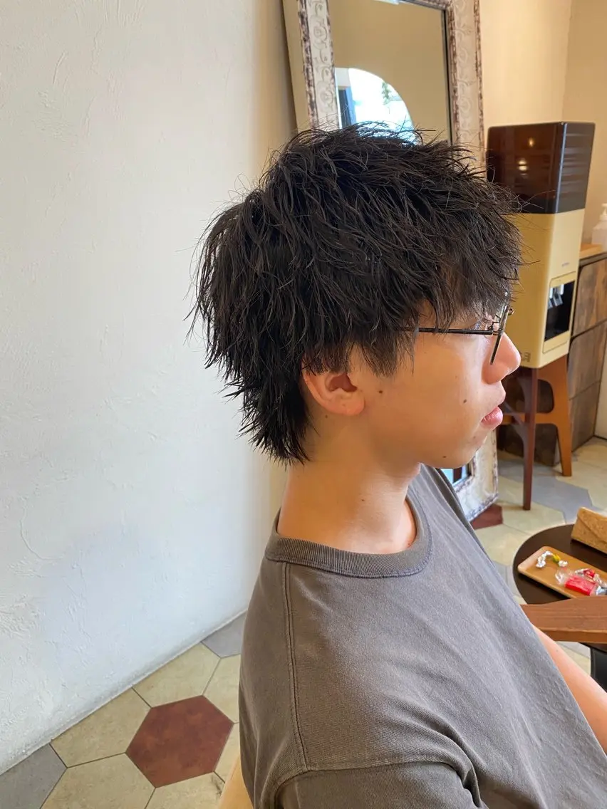 ショート パーマ メンズ カット パーマ 菊池大一 溝の口パーマのヘアスタイル