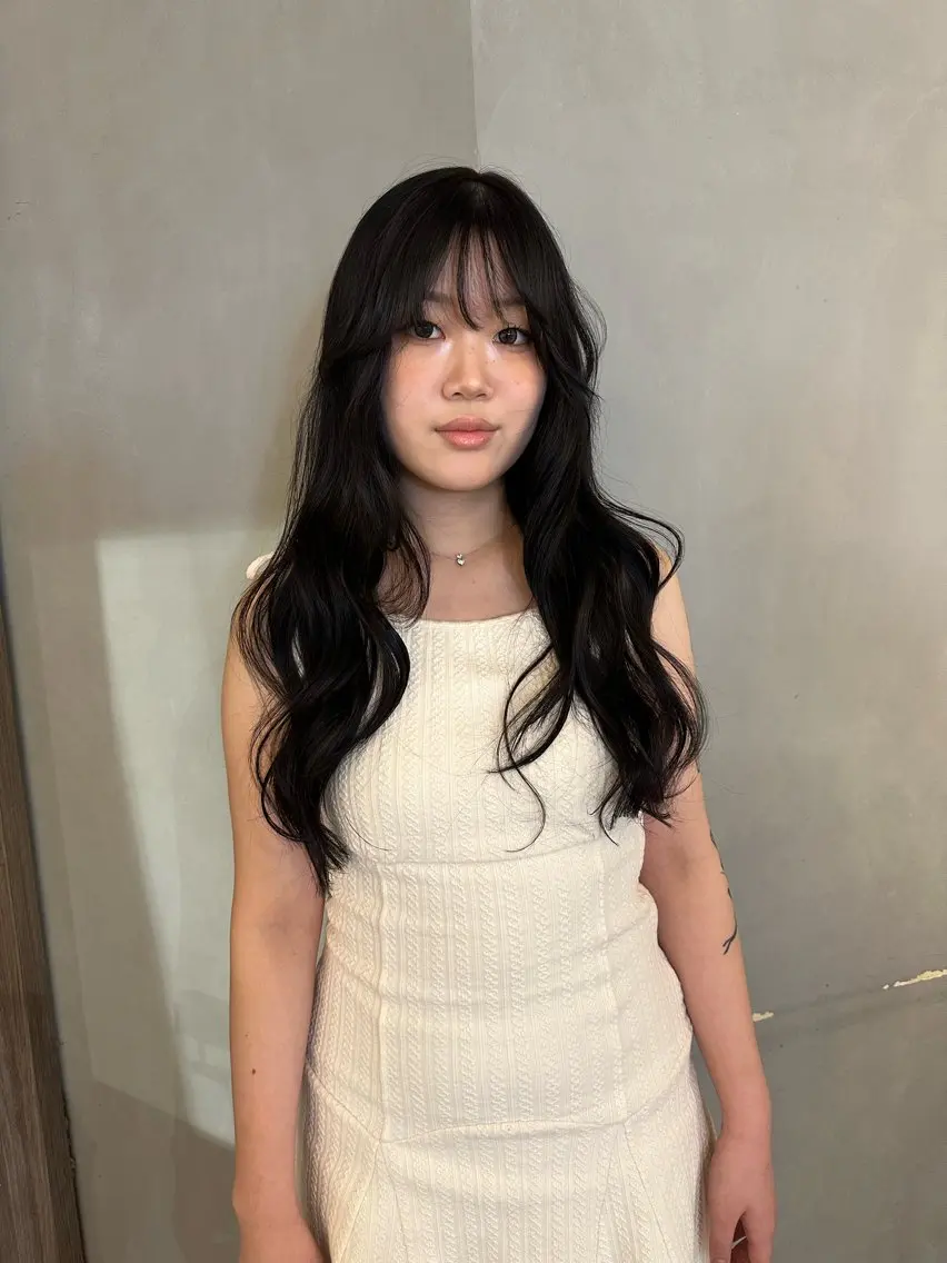 ロング カラー カット ヘアカラー エクステ 美髪・シールエクステ ホソタニリョウコのヘアスタイル
