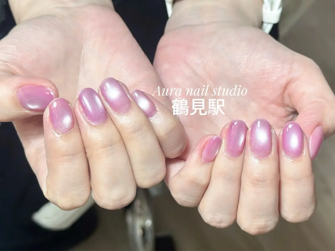 ネイル ハンドネイル Aura nail 🍐💫のネイルデザイン