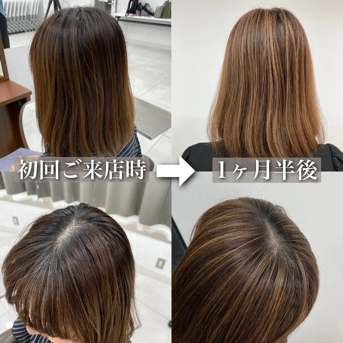 セミロング カラー ハイライトカラー ハイライト ヘアカラー 🇰🇷韓国ヘア★ 副店長.쿠리타⭐︎のヘアスタイル
