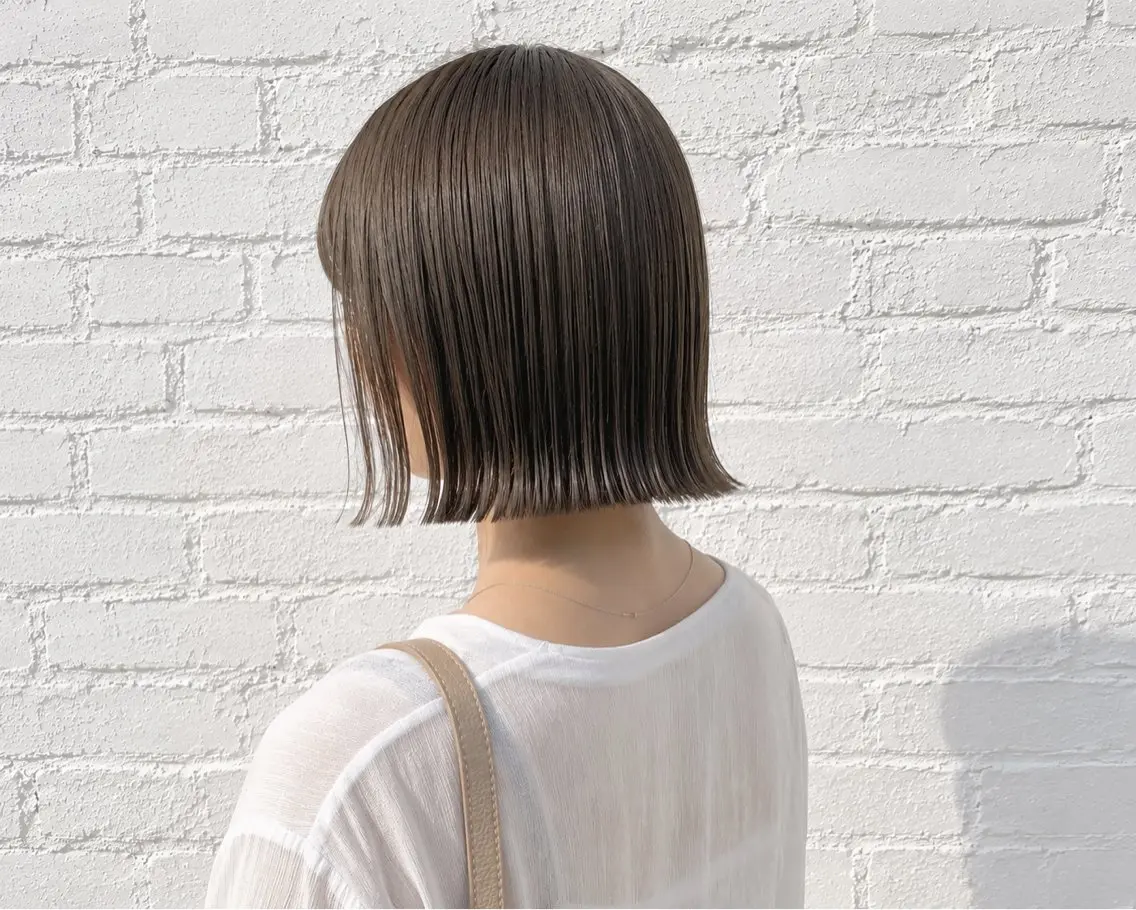 ショート カラー 透明感カラー ボブ ヘアカラー トリートメント ズミ🦖レイヤー 艶ボブ/Wカラーのヘアスタイル