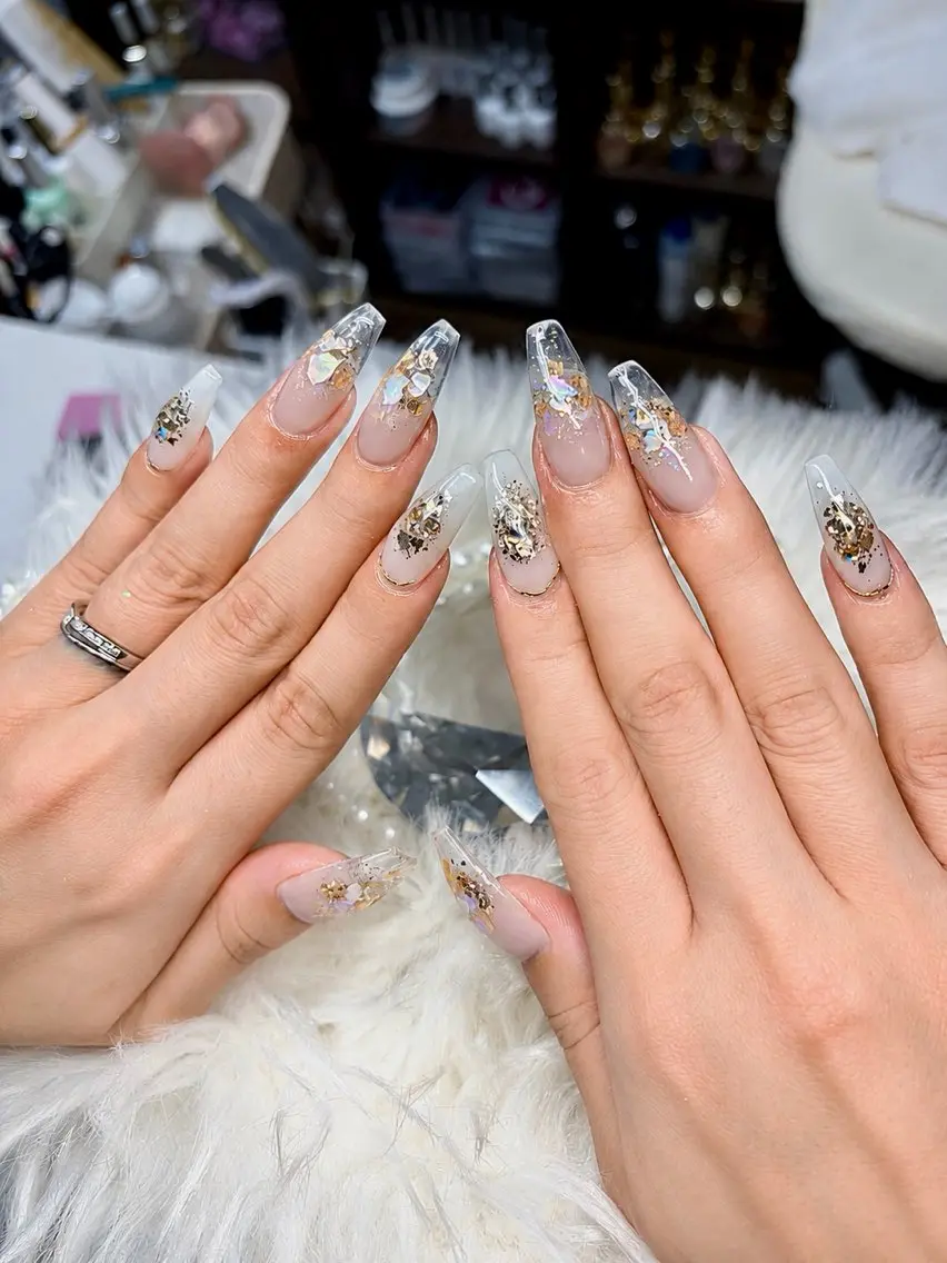 ネイル アートネイル オーロラネイル チークネイル 長さ出し フットネイル ハンドネイル Chan nailsのネイルデザイン