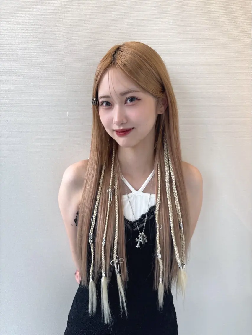 ロング カラー ヘアアレンジ メンズ シールエクステ エクステ 羽エク指名No1✨️ シールエク🌙しぇるのヘアスタイル