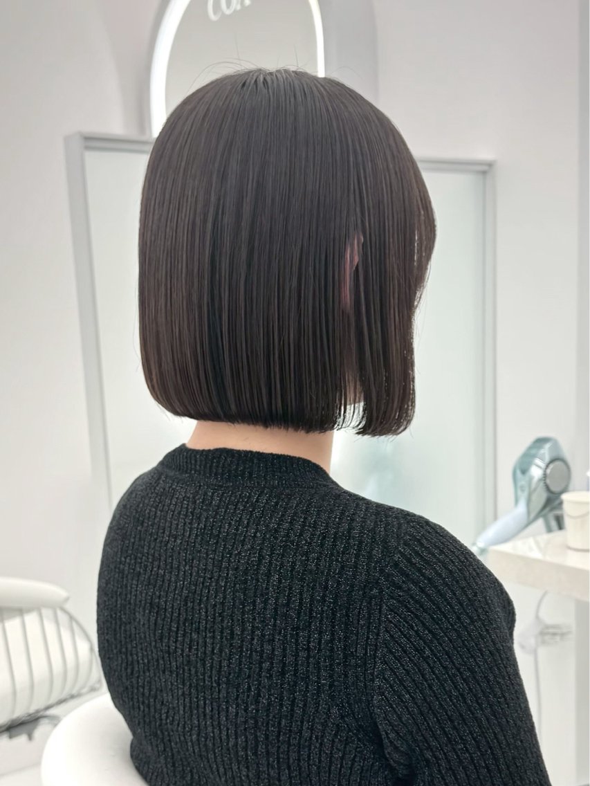 ショート カラー 切りっぱなしボブ ワンレンボブ ボブ ボブカット 募集中/村上廉のヘアスタイル