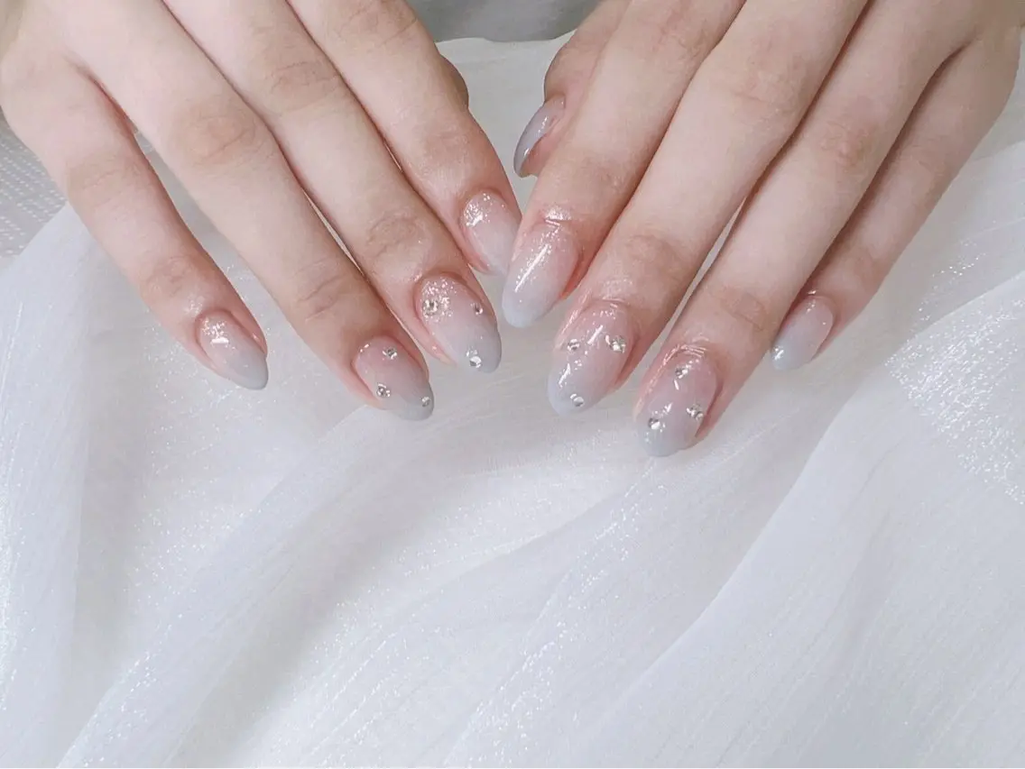 [クリアベース🫧🫧🫧]グラデーションネイル💅ショートネイルさんお似合い※の写真