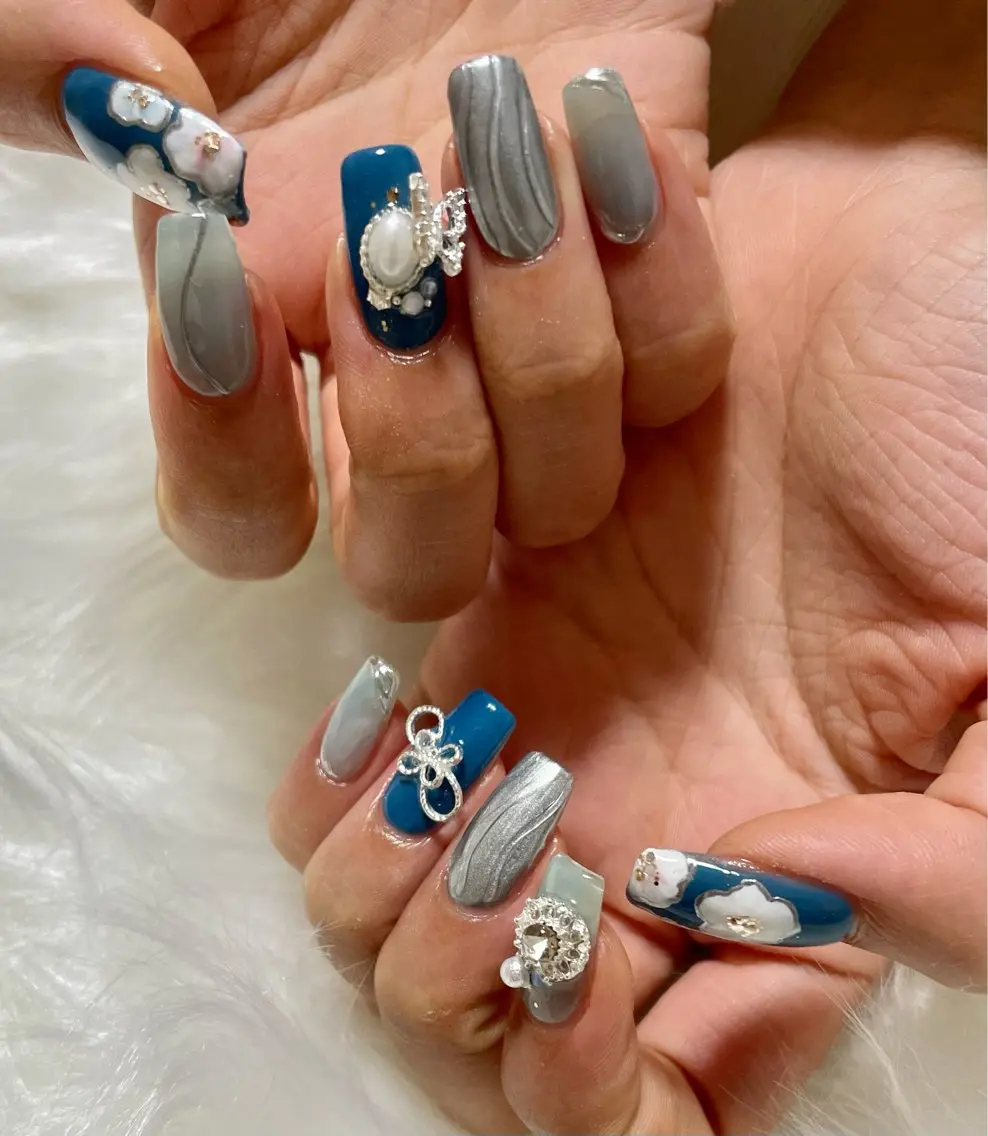 ネイル 成人式 ハンドネイル nail salon HIRUKANAのネイルデザイン