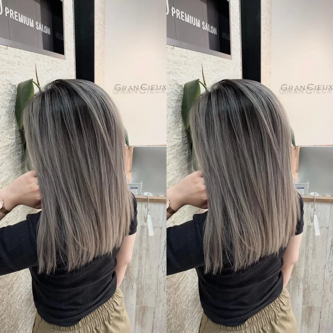 セミロング ヘアカラー トリートメント Y Uのヘアスタイル