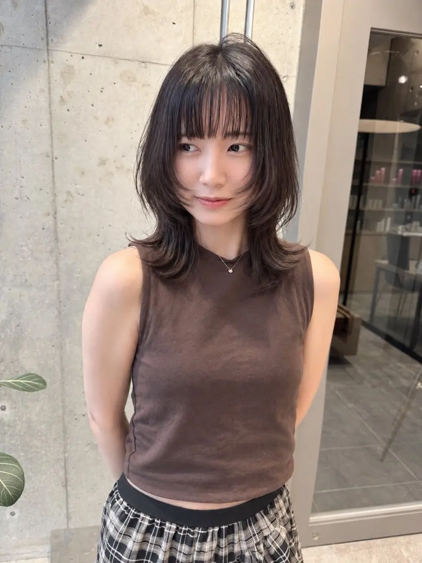 ミディアム カラー ピンクカラー くびれヘア カット ヘアカラー 縮毛矯正 トリートメント 〽️magico/ ウルフDaiki〽️のヘアスタイル