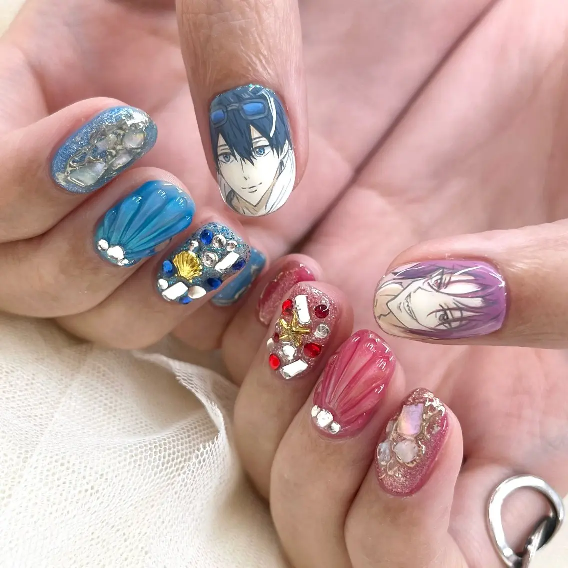 ミディアム ネイル ハンドネイル 池袋痛ネイル Nok. 渡辺のネイルデザイン