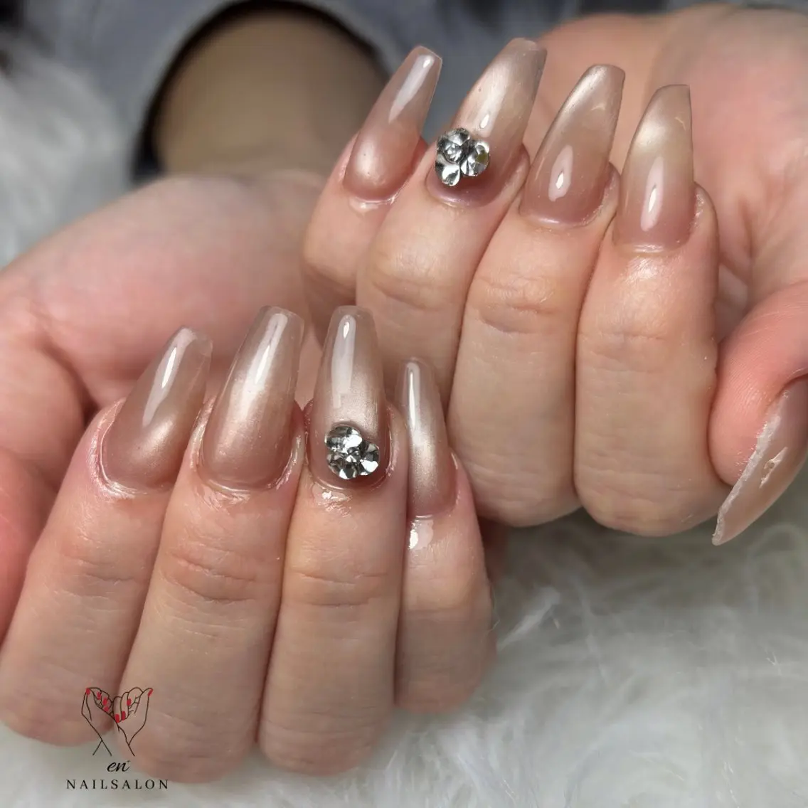 ネイル 長さ出し マグネットネイル ハンドネイル NAILSALON en+沖縄市美原のネイルデザイン