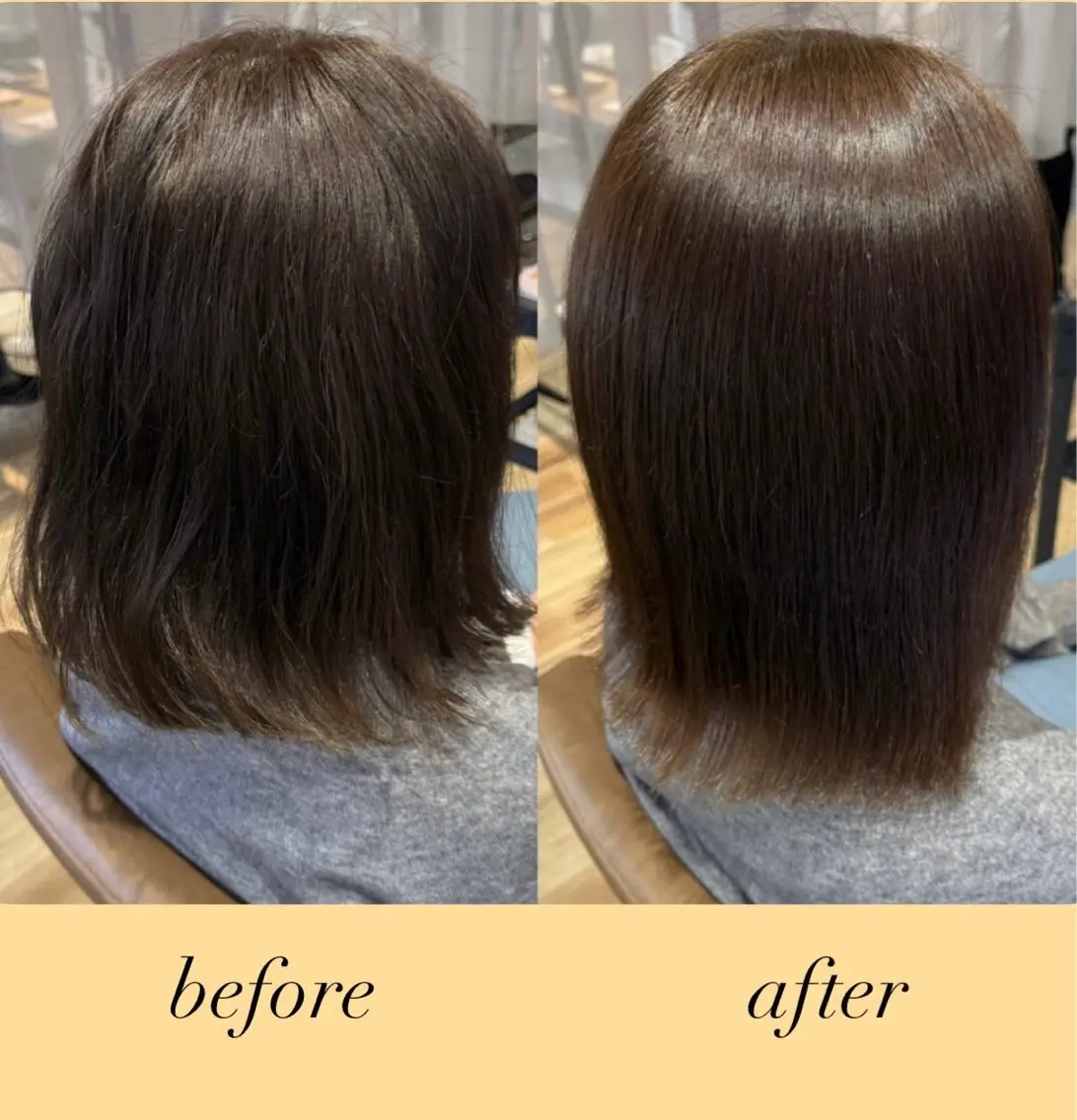 ミディアム フジイイブキ 髪質改善カラーのヘアスタイル